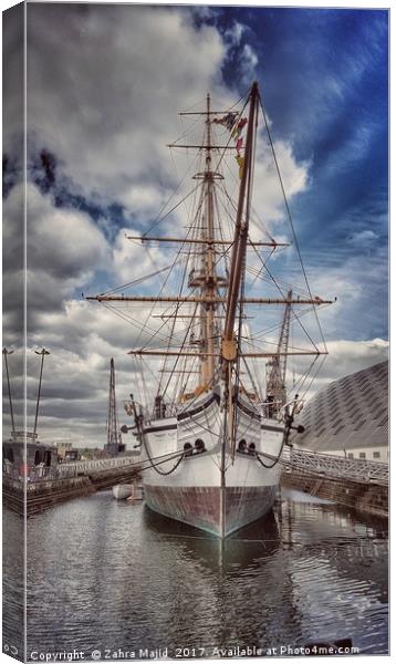 Rests in Chatham Dockside River Medway Canvas Print by Zahra Majid