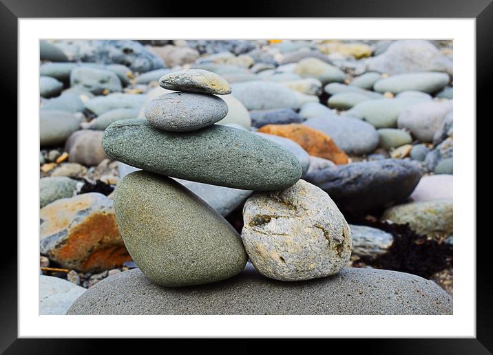 Balancing stones Framed Mounted Print by George Bardell