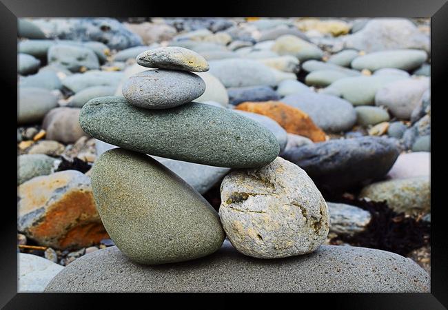 Balancing stones Framed Print by George Bardell