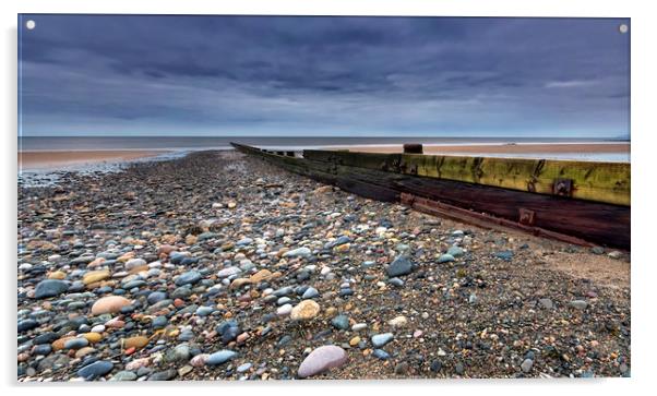 Rossall Beach Acrylic by Carl Blackburn