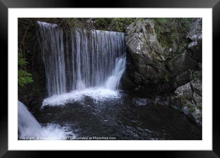 Waterfall in Lousa, Coimbra, Portugal Framed Mounted Print by Angelo DeVal