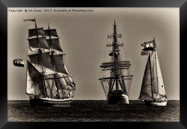 I saw three ships Framed Print by Jim Jones