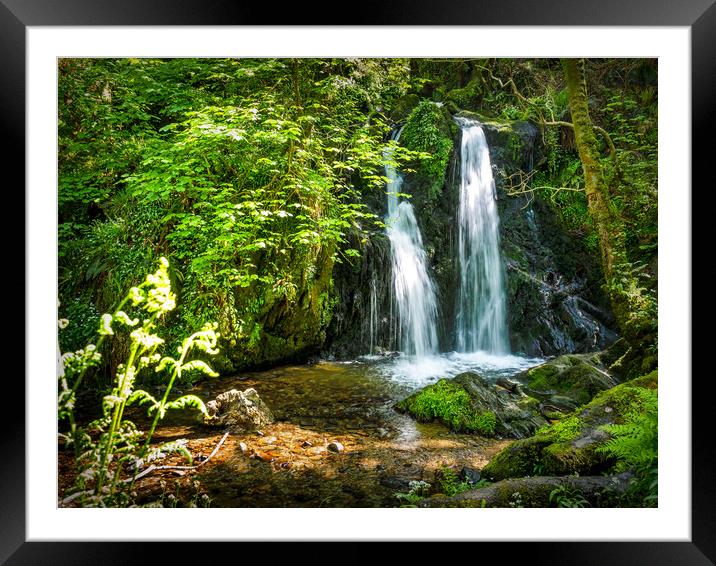 Aberfforest Waterfall, Pembrokeshire, Wales, UK Framed Mounted Print by Mark Llewellyn