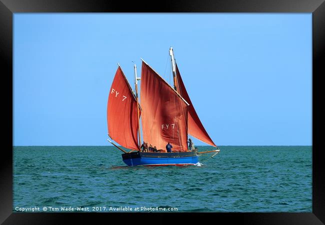 Looe Lugger 'Our Daddy' Framed Print by Tom Wade-West