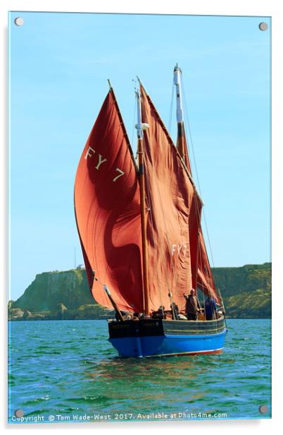 Looe Lugger 'Our Daddy' Acrylic by Tom Wade-West