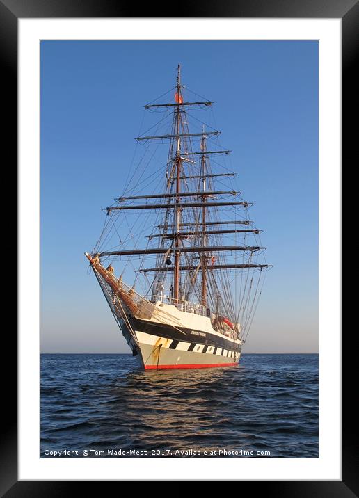 Tall Ship Anchored off Penzance Framed Mounted Print by Tom Wade-West