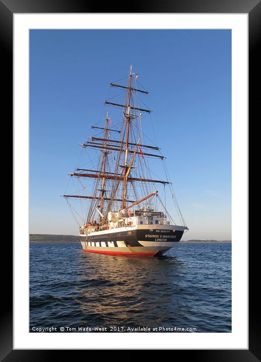 Tall Ship Anchored off Penzance Framed Mounted Print by Tom Wade-West