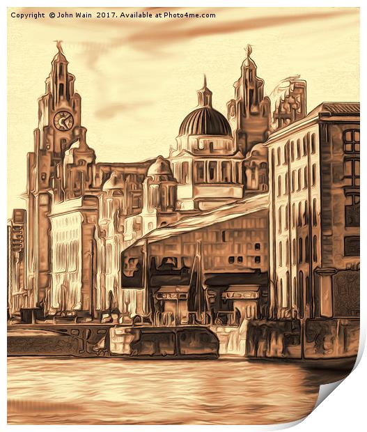 World famous Three Graces (Digital painting) Print by John Wain