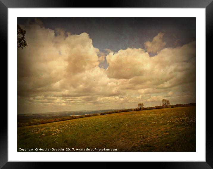Clouds Over Blagdon Lakes. Framed Mounted Print by Heather Goodwin