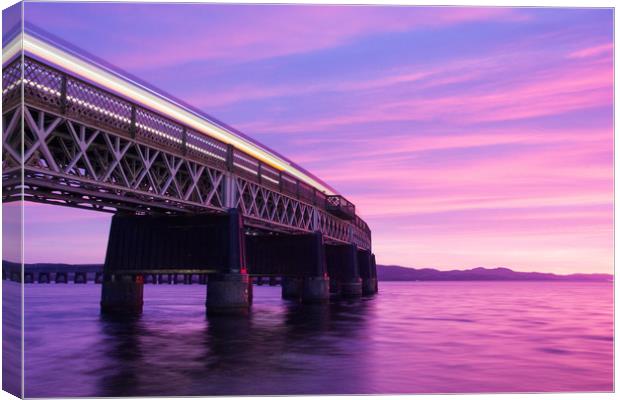 Tay Rail Bridge at Sunset Canvas Print by Tom Starkey