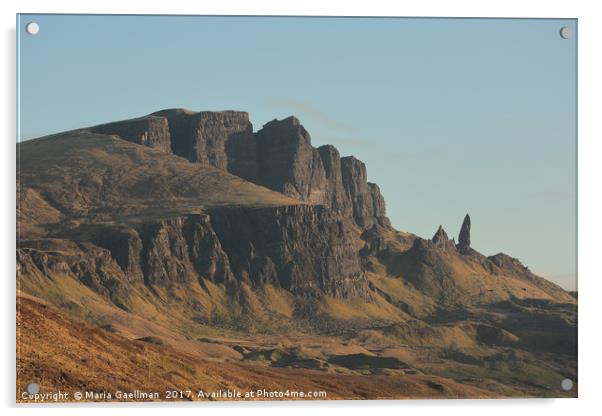 The Old Man of Storr Acrylic by Maria Gaellman