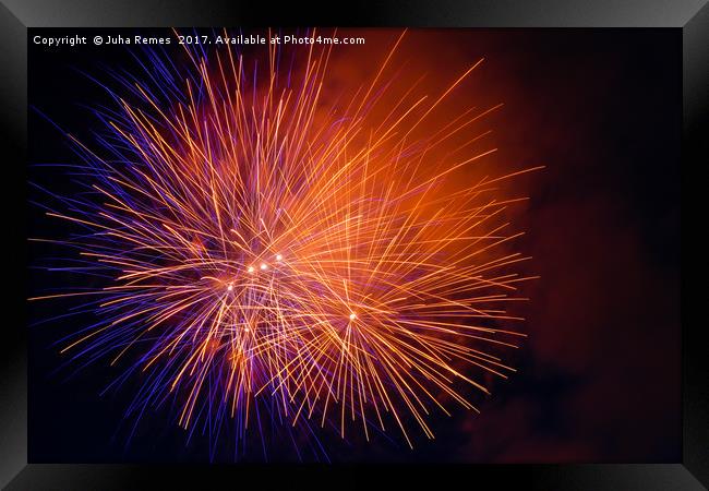 Colourful Fireworks Framed Print by Juha Remes
