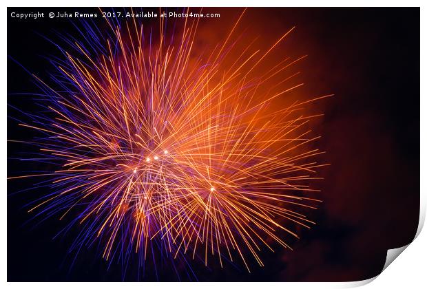 Colourful Fireworks Print by Juha Remes