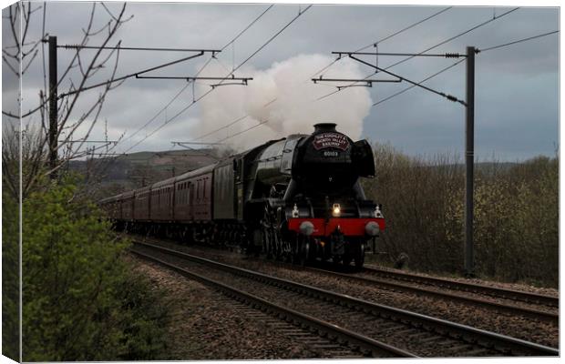 The Flying Scotsman approaching Steeton Station in Canvas Print by Philip Catleugh