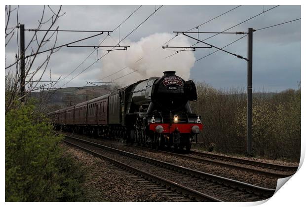 The Flying Scotsman approaching Steeton Station in Print by Philip Catleugh
