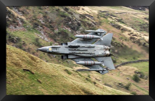 RAF Tornado GR4 in the Mach Loop.Wales Framed Print by Philip Catleugh