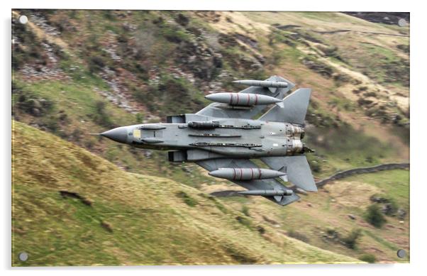 RAF Tornado GR4 in the Mach Loop.Wales Acrylic by Philip Catleugh