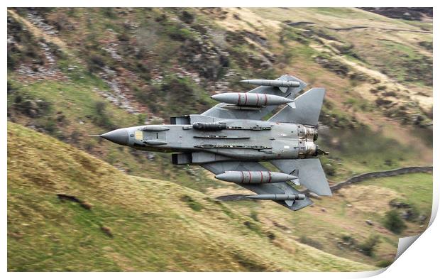RAF Tornado GR4 in the Mach Loop.Wales Print by Philip Catleugh