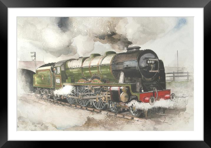  Painting of 46100 Royal Scot Framed Mounted Print by John Lowerson
