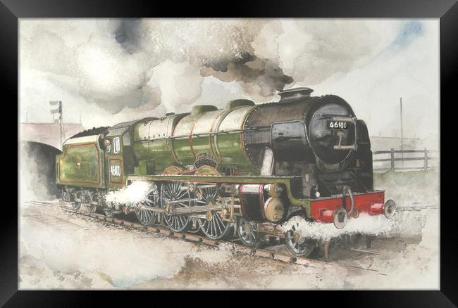  Painting of 46100 Royal Scot Framed Print by John Lowerson