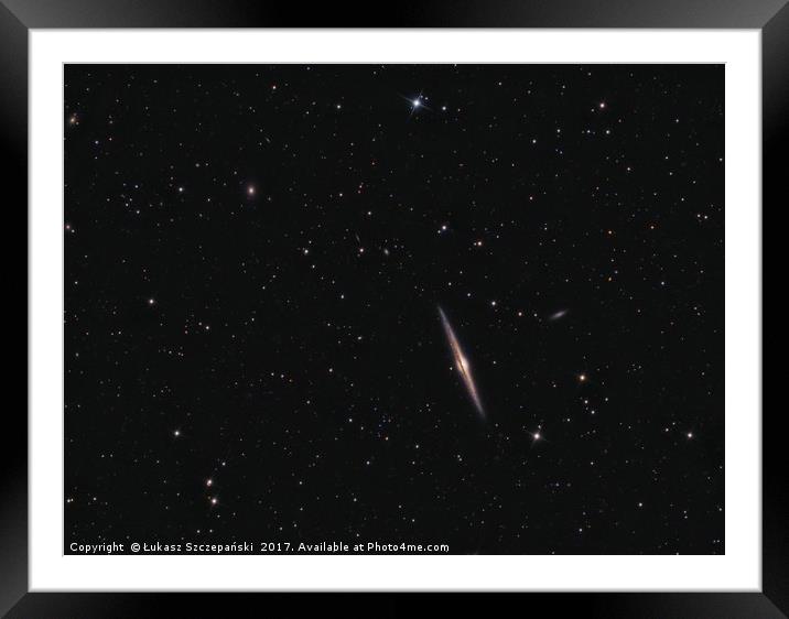 Needle Galaxy (NGC 4565) in Coma Berenices Framed Mounted Print by Łukasz Szczepański