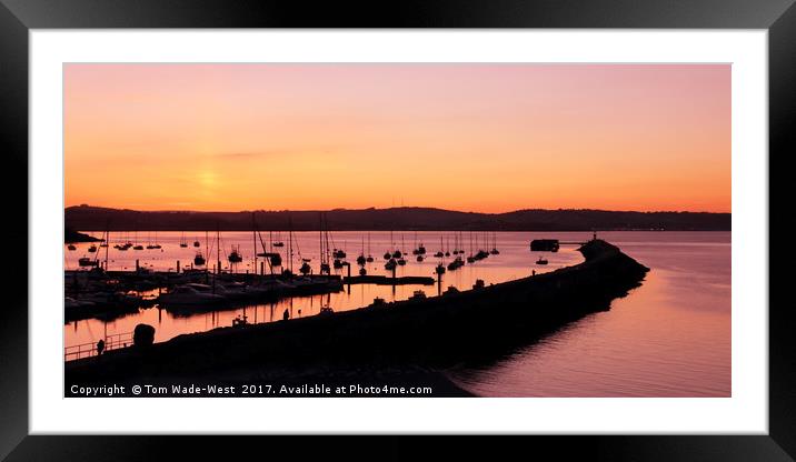 Brixham Breakwater Sunset Framed Mounted Print by Tom Wade-West