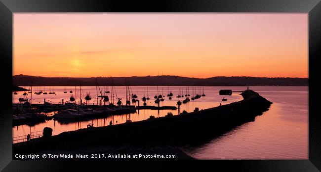 Brixham Breakwater Sunset Framed Print by Tom Wade-West
