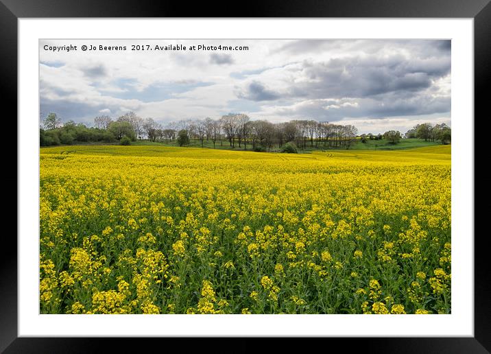 spring rapeseed field Framed Mounted Print by Jo Beerens