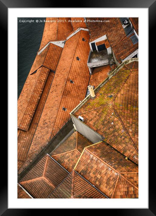 porto roofs Framed Mounted Print by Jo Beerens