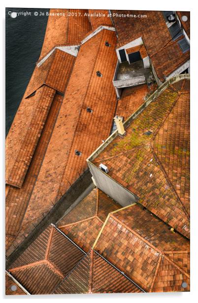 porto roofs Acrylic by Jo Beerens