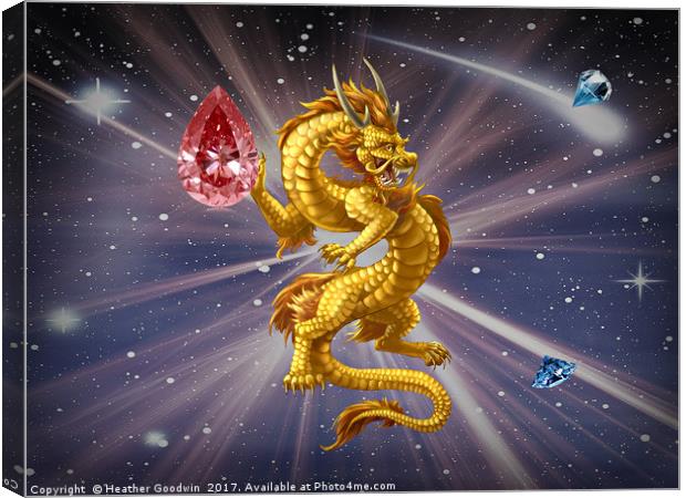  GoldenDragon Guardian. Canvas Print by Heather Goodwin