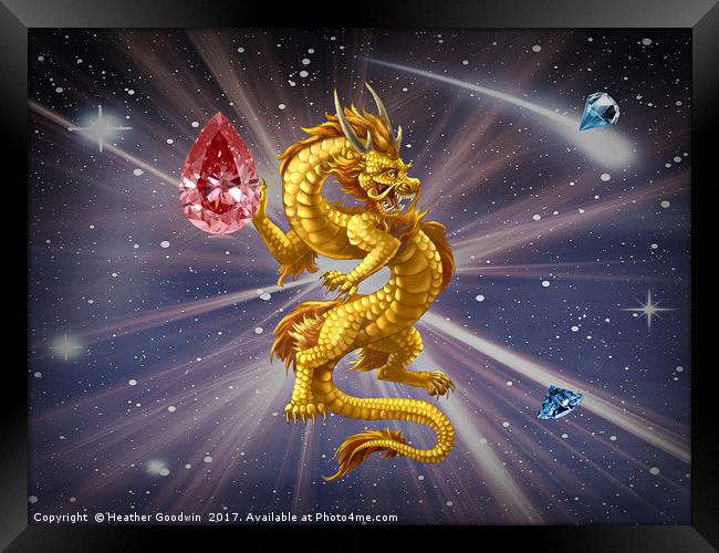  GoldenDragon Guardian. Framed Print by Heather Goodwin