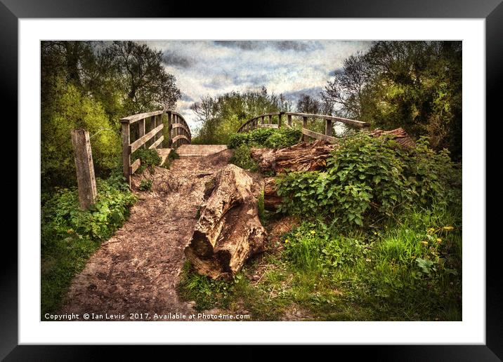 Pathway over Hissey Bridge Framed Mounted Print by Ian Lewis