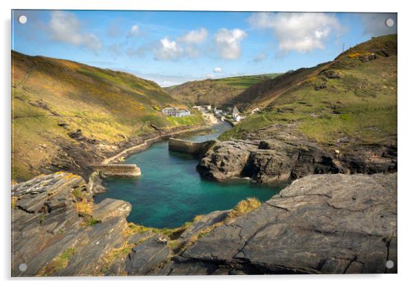 Boscastle Cornwall  Acrylic by Eddie John