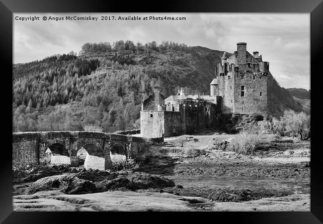 Eilean Donan Castle (mono) Framed Print by Angus McComiskey