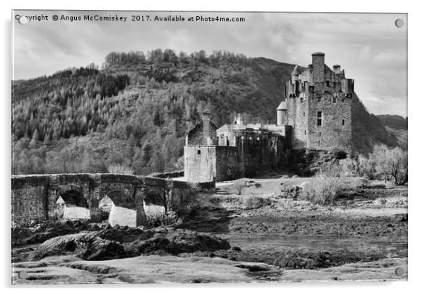 Eilean Donan Castle (mono) Acrylic by Angus McComiskey