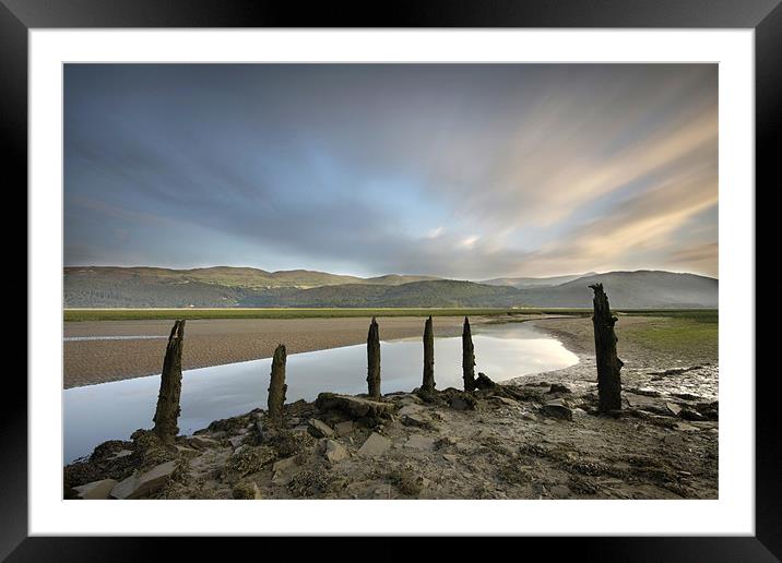 Posts in the mud Framed Mounted Print by Tony Bates