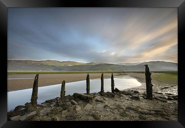 Posts in the mud Framed Print by Tony Bates