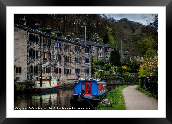 Canal side residences Framed Mounted Print by Colin Metcalf