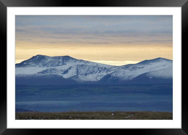snow capped mountains Framed Mounted Print by Tim Clarke