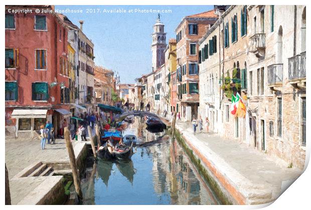 Dorsoduro in Venice Print by Julie Woodhouse