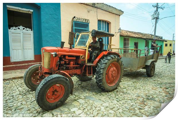Trinidad tractor  Print by Rob Hawkins