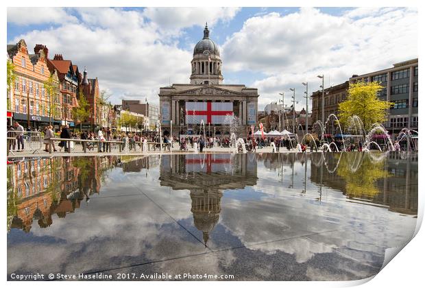 St George's Day in Nottingham Print by Steve Haseldine