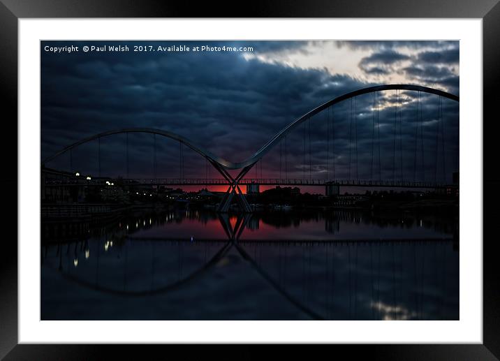 Infinity Bridge Sunset and Clouds Framed Mounted Print by Paul Welsh
