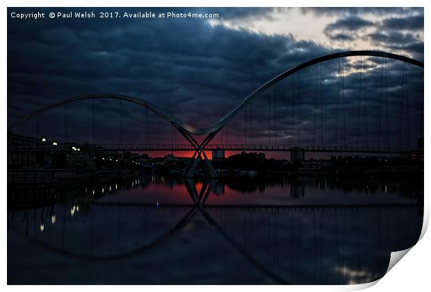 Infinity Bridge Sunset and Clouds Print by Paul Welsh