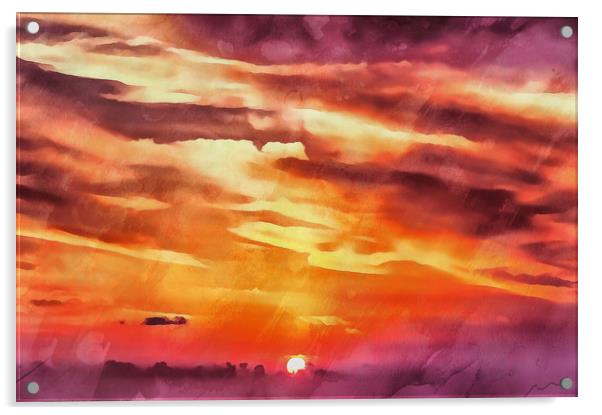Purple sunset Acrylic by Michael Goyberg