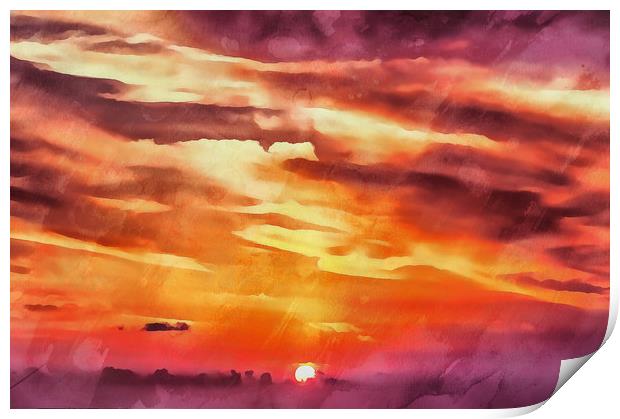 Purple sunset Print by Michael Goyberg