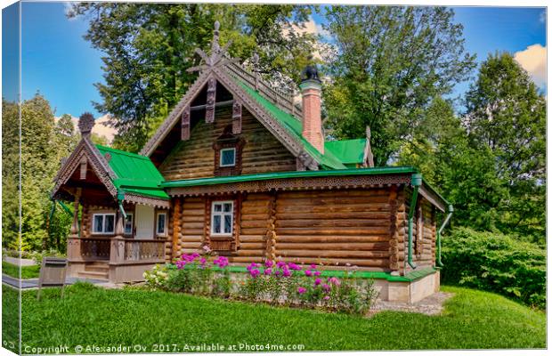 The ancient wooden house in the noble estate in Ru Canvas Print by Alexander Ov