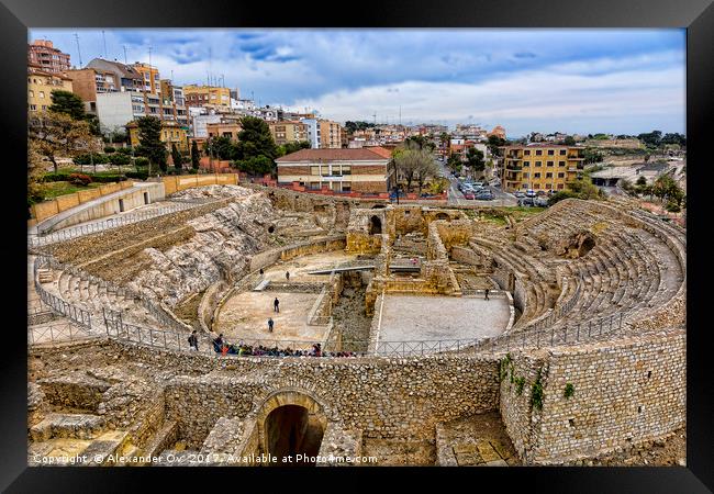 Spain, Tarragona, ancient Roman amphitheater Framed Print by Alexander Ov