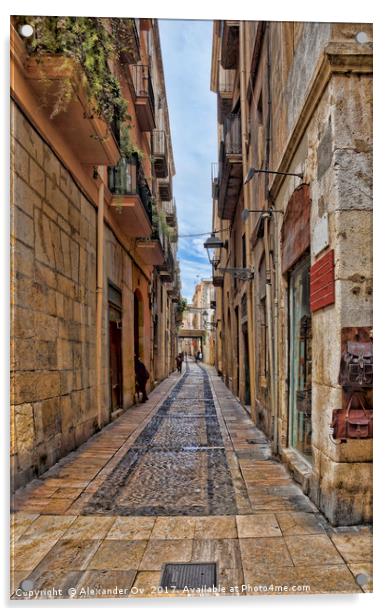 Spain, Tarragona . street Acrylic by Alexander Ov